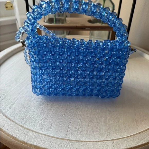 Blue Beaded Women's Bag - Picture 2 of 3
